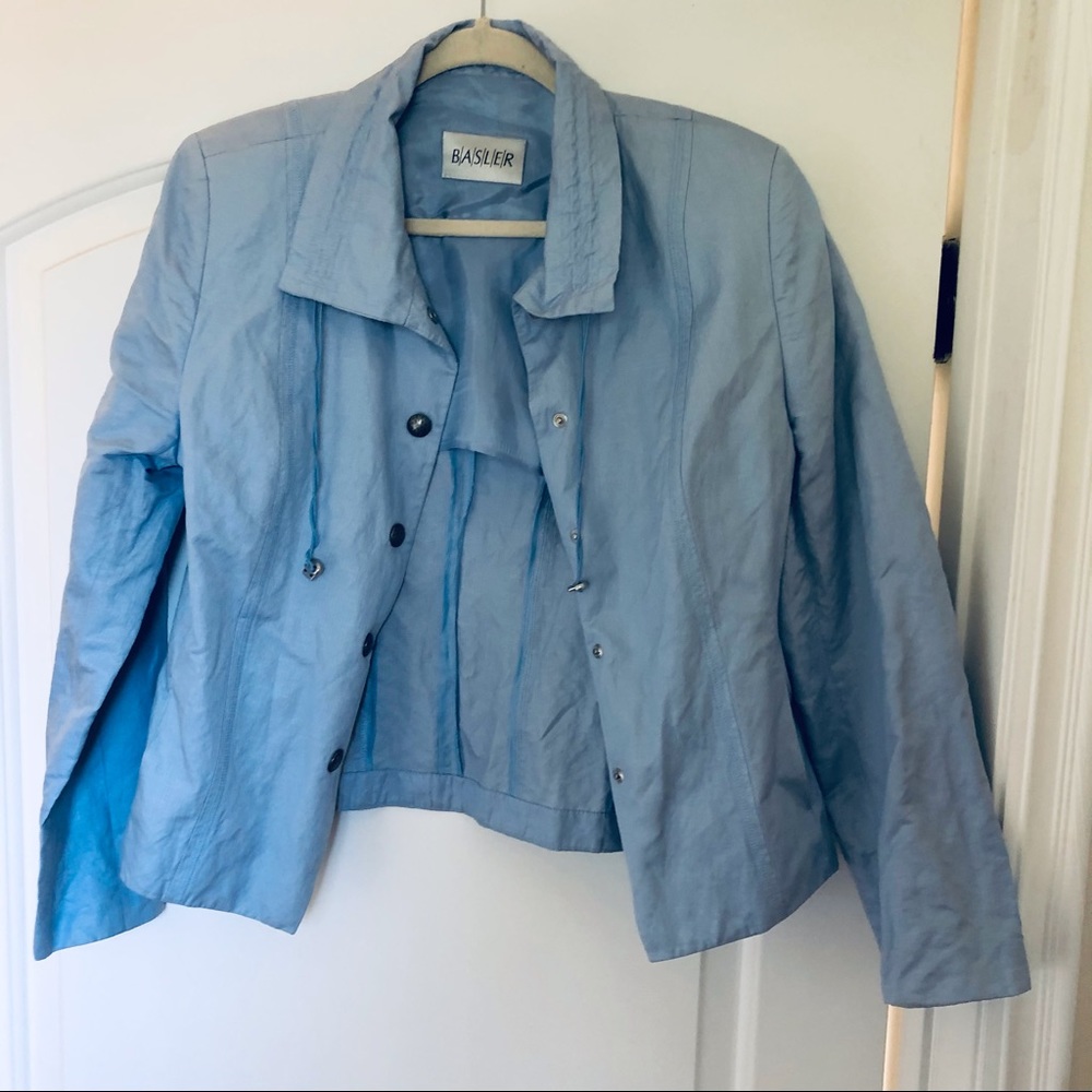 Basler Light Blue Linen Jacket - image 1